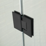 COVEY Frameless Fixed and Swing Panel Double Hinged Clear Bathtub Screen