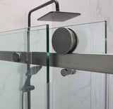 COVEY Wall To Wall Frameless Single Sliding Door Shower Screen Square Handle 1180 - 2000mm
