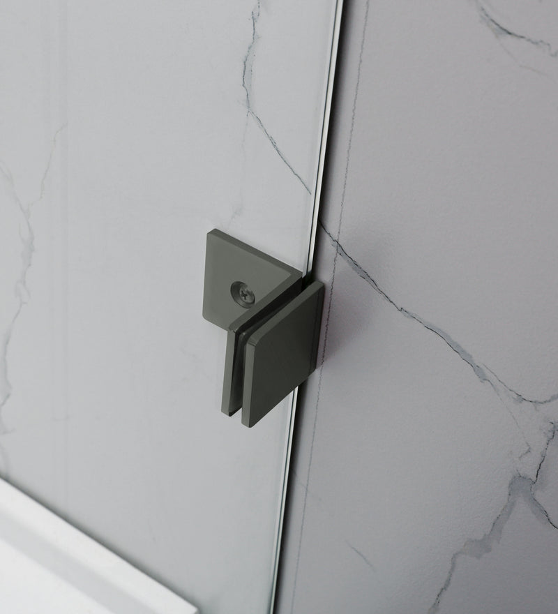 COVEY Wall To Wall Frameless Single Sliding Door Shower Screen Square Handle 1180 - 2000mm