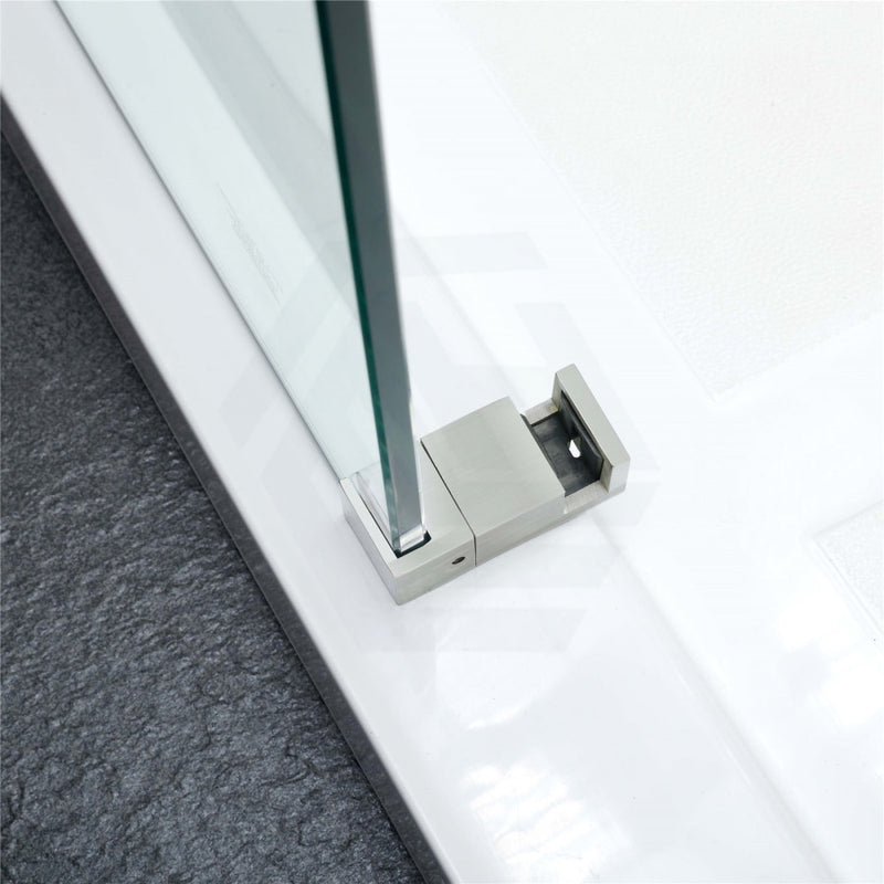 COVEY Wall To Wall Frameless Single Sliding Door Shower Screen Round Handle 870-1180mm