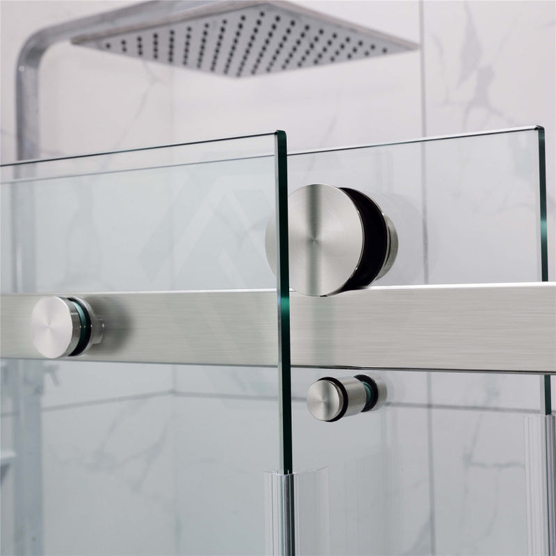 COVEY Wall To Wall Frameless Single Sliding Door Shower Screen Round Handle 870-1180mm