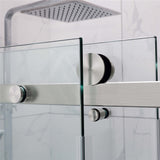 COVEY Wall To Wall Frameless Single Sliding Door Shower Screen Round Handle 870-1180mm