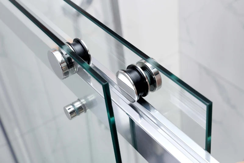 COVEY Wall To Wall Frameless Double Sliding Door Shower Screen (By-pass Sliding Door)