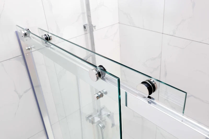 COVEY Wall To Wall Frameless Double Sliding Door Shower Screen (By-pass Sliding Door)
