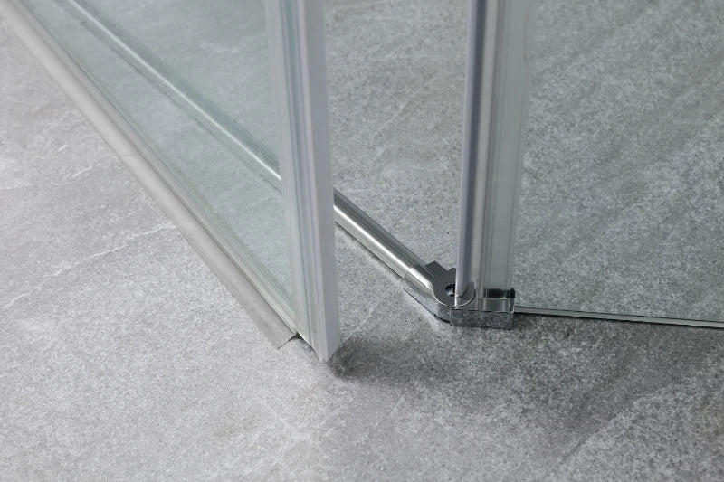 COVEY Wall To Wall Diamond Frameless Pivot Hinge Door Shower Screen