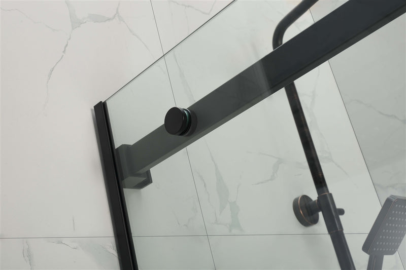 COVEY Wall To Wall Frameless Single Sliding Door Shower Screen Square Handle 1180 - 2000mm