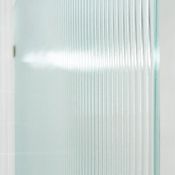 COVEY Frameless Walk-in Single Panel Top Arch Fluted/ Narrowline Glass Shower Screen