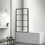 COVEY Framed 8 Printed Grills Fixed Bathtub Screen (Matte Black)