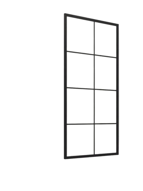 COVEY Framed 8 Printed Grills Fixed Bathtub Screen (Matte Black)