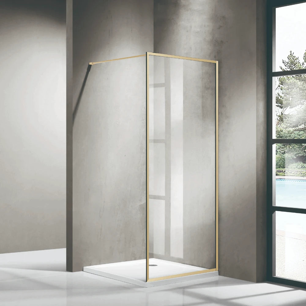 COVEY Framed Walk-In Single Panel With Support Bar Shower Screen