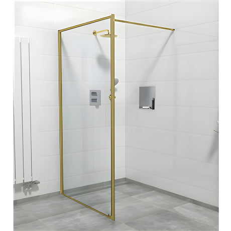 COVEY Framed Walk-In Single Panel With Support Bar Shower Screen