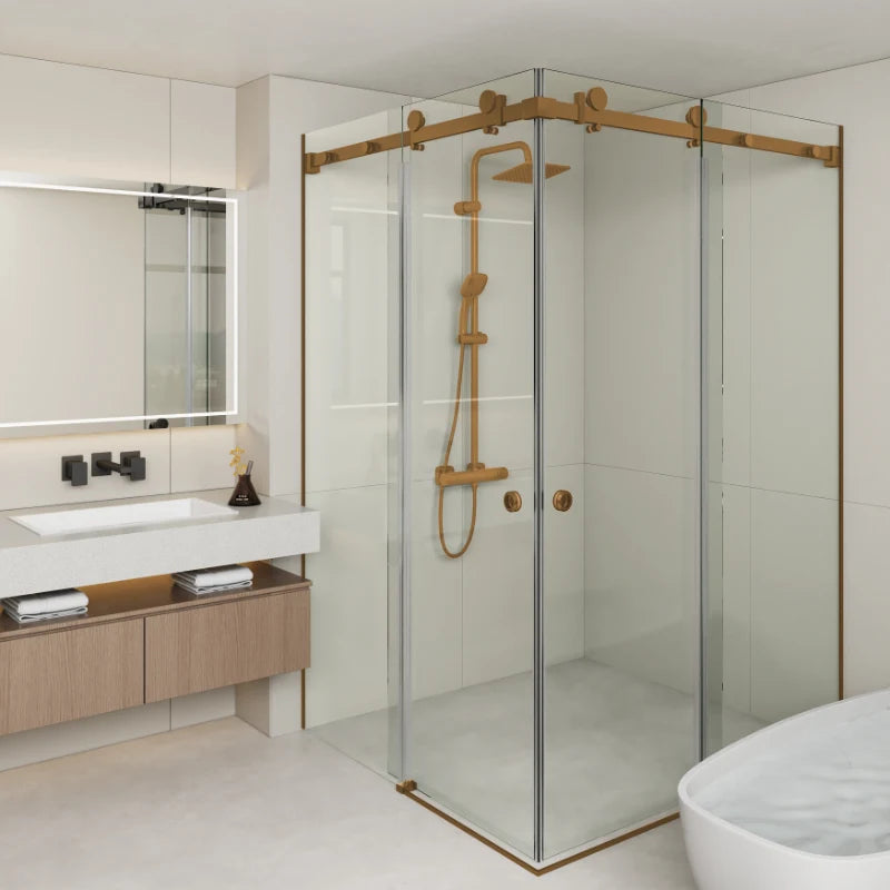 COVEY Frameless Double Corner Sliding Door Shower Screen (L-Shape)