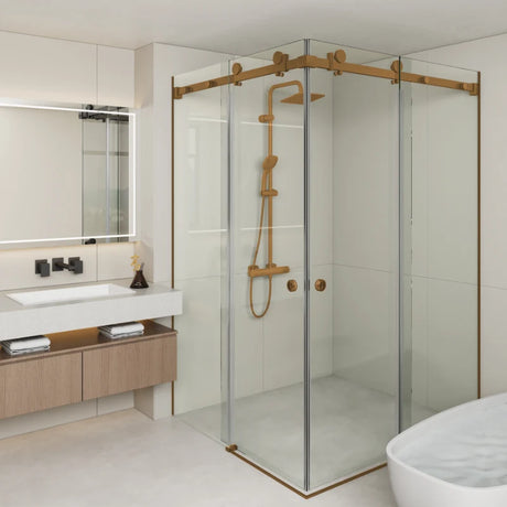 COVEY Frameless Double Corner Sliding Door Shower Screen (L-Shape)