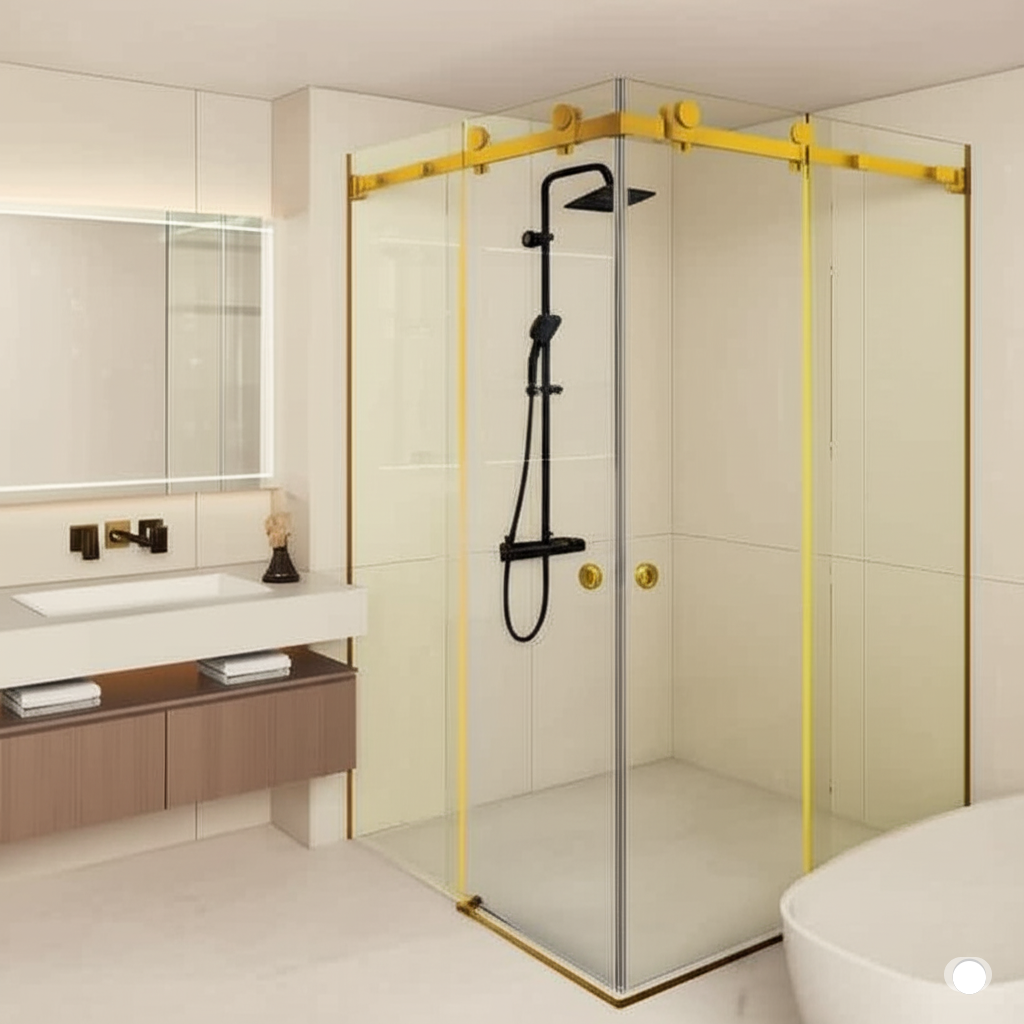 COVEY Frameless Double Corner Sliding Door Shower Screen (L-Shape)