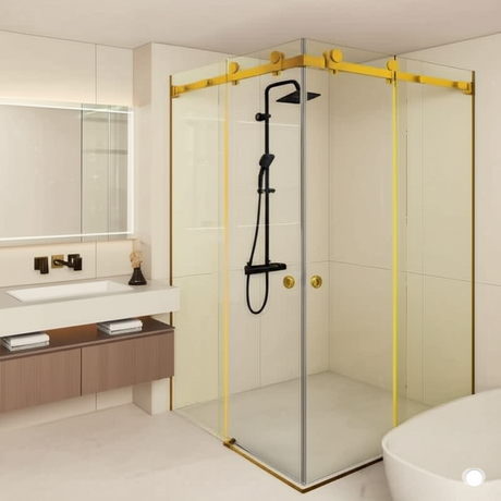 COVEY Frameless Double Corner Sliding Door Shower Screen (L-Shape)
