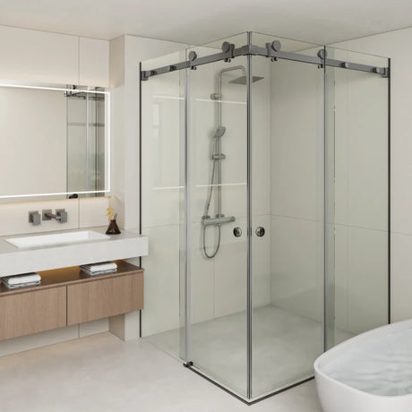 COVEY Frameless Double Corner Sliding Door Shower Screen (L-Shape)