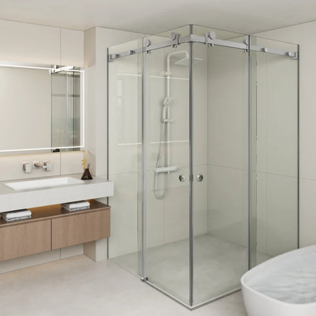 COVEY Frameless Double Corner Sliding Door Shower Screen (L-Shape)