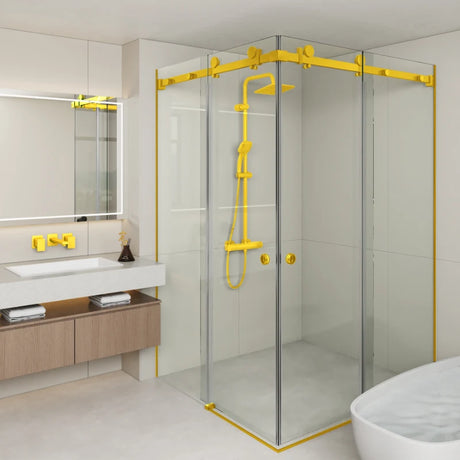 COVEY Frameless Double Corner Sliding Door Shower Screen (L-Shape)