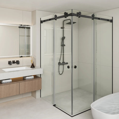 COVEY Frameless Double Corner Sliding Door Shower Screen (L-Shape)