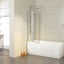 COVEY_Frameless_Double_Swival_Panel_with_Curved_Corner_Clear_Bathtub_Screen