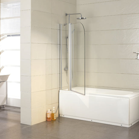 COVEY_Frameless_Double_Swival_Panel_with_Curved_Corner_Clear_Bathtub_Screen