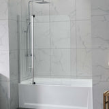 COVEY Frameless Double Swival Panel with Curved Corner Clear Bathtub Screen