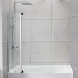 COVEY Frameless Double Swival Panel with Curved Corner Clear Bathtub Screen