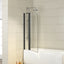 COVEY Frameless Double Swival Panel with Curved Corner Clear Bathtub Screen