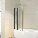 COVEY Frameless Double Swival Panel with Curved Corner Clear Bathtub Screen