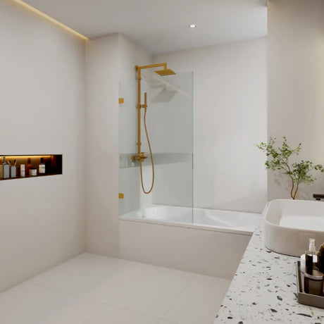 COVEY Frameless Fixed Panel Clear Bathtub Screen