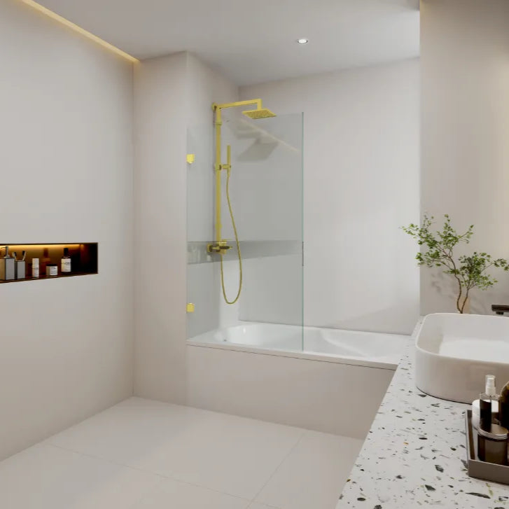 COVEY Frameless Fixed Panel Clear Bathtub Screen