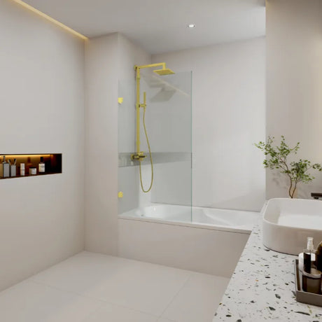 COVEY Frameless Fixed Panel Clear Bathtub Screen