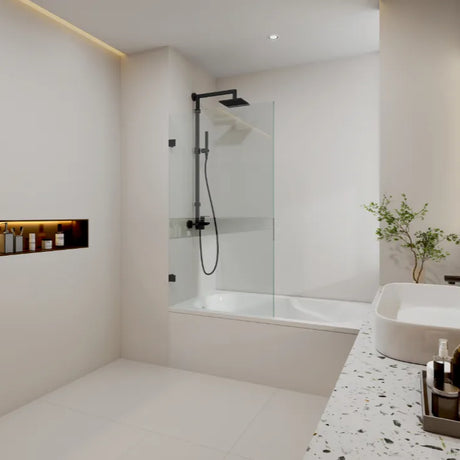 COVEY Frameless Fixed Panel Clear Bathtub Screen