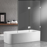 COVEY Frameless Fixed and Swing Panel Double Hinged Clear Bathtub Screen