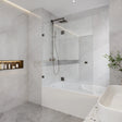 COVEY Frameless Fixed and Swing Panel Double Hinged Clear Bathtub Screen