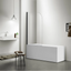 COVEY Frameless Swing Panel With Curved Corner Clear Bathtub Screen