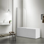 COVEY Frameless Swing Panel With Curved Corner Clear Bathtub Screen
