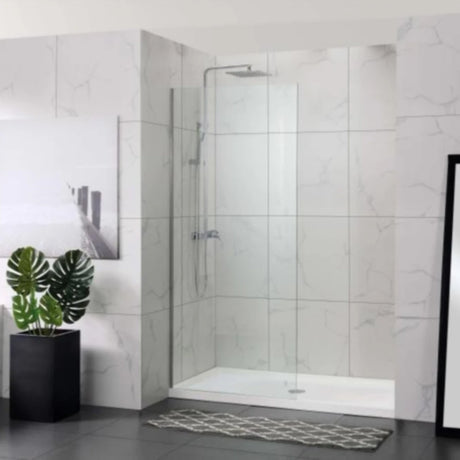 COVEY Frameless Walk-In Single Panel Clear Shower Screen (U Channel)