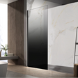 COVEY Frameless Walk-in Gradient Glass Single Fixed Panel With Wall Channel (Matte Black)