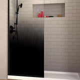 COVEY Frameless Walk-in Gradient Glass Single Fixed Panel With Wall Channel (Matte Black)