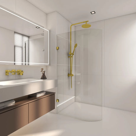 COVEY Frameless Walk-in Single Panel Bend Glass Shower Screen (Curved Body)