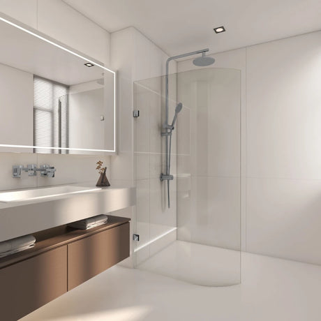 COVEY Frameless Walk-in Single Panel Bend Glass Shower Screen (Curved Body)
