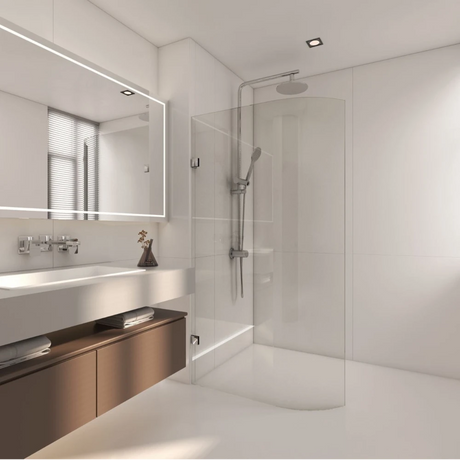 COVEY Frameless Walk-in Single Panel Bend Glass Shower Screen (Curved Body)