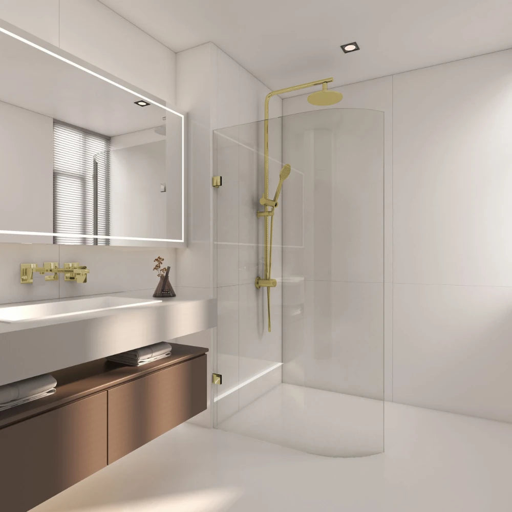 COVEY Frameless Walk-in Single Panel Bend Glass Shower Screen (Curved Body)
