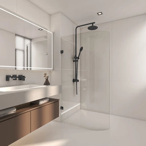COVEY Frameless Walk-in Single Panel Bend Glass Shower Screen (Curved Body)