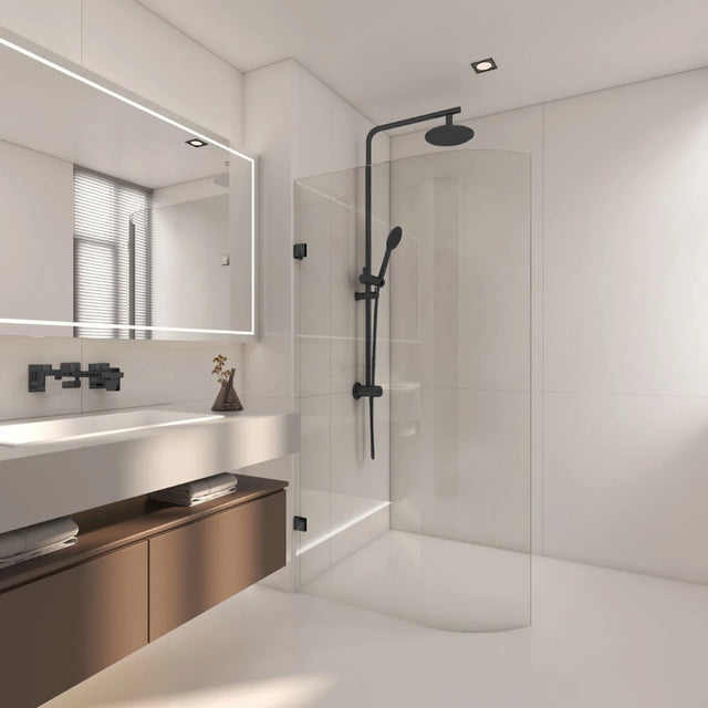 COVEY Frameless Walk-in Single Panel Bend Glass Shower Screen (Curved Body)