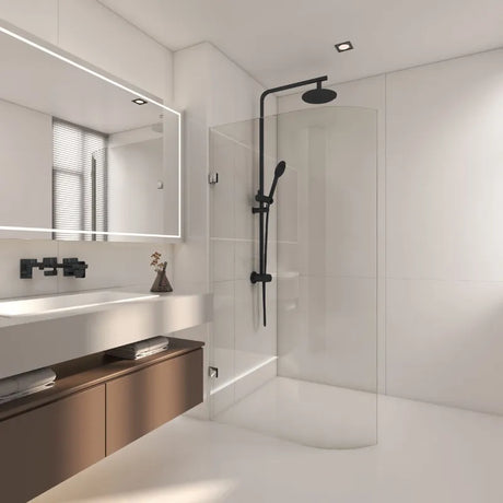 COVEY Frameless Walk-in Single Panel Bend Glass Shower Screen (Curved Body)