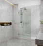 COVEY Frameless Walk-in Single Panel Curved Corner Clear Shower Screen