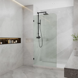 COVEY Frameless Walk-in Single Panel Curved Corner Clear Shower Screen