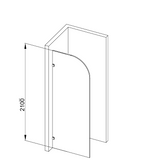 COVEY Frameless Walk-in Single Panel Curved Corner Fluted/ Narrowline Shower Screen